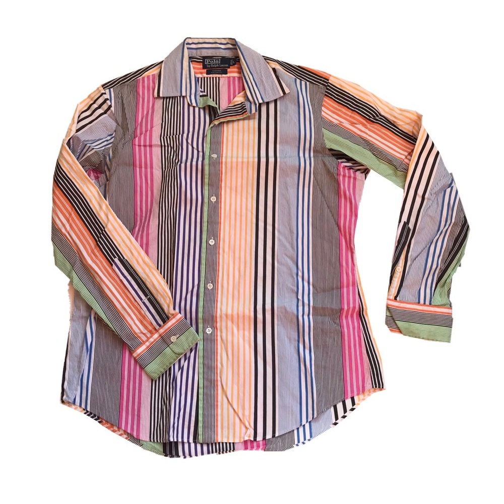 Vintage Striped Polo Ralph Lauren Shirt Size Large